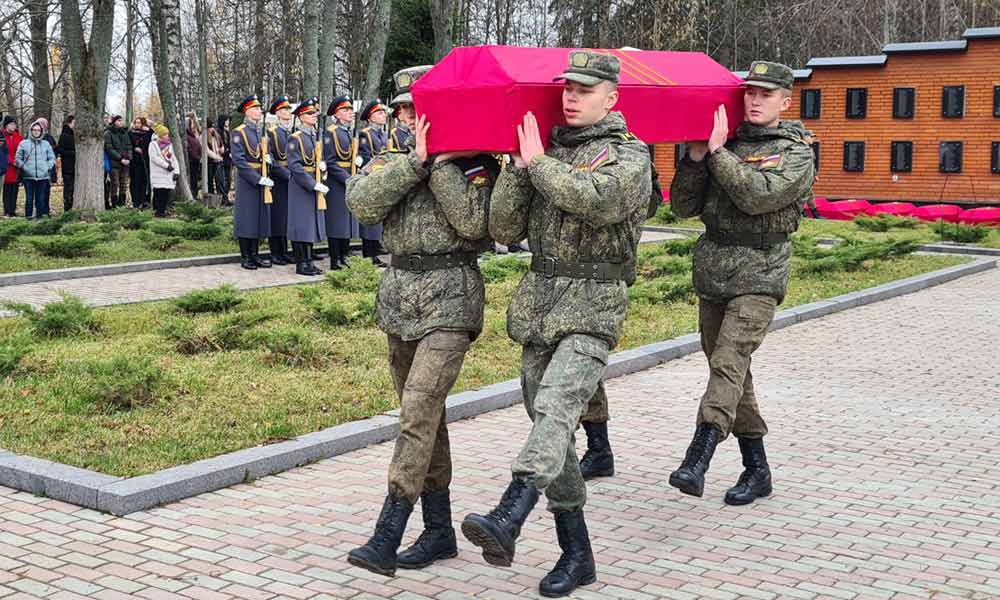 Под Можайском перезахоронили 174 воина Красной Армии.